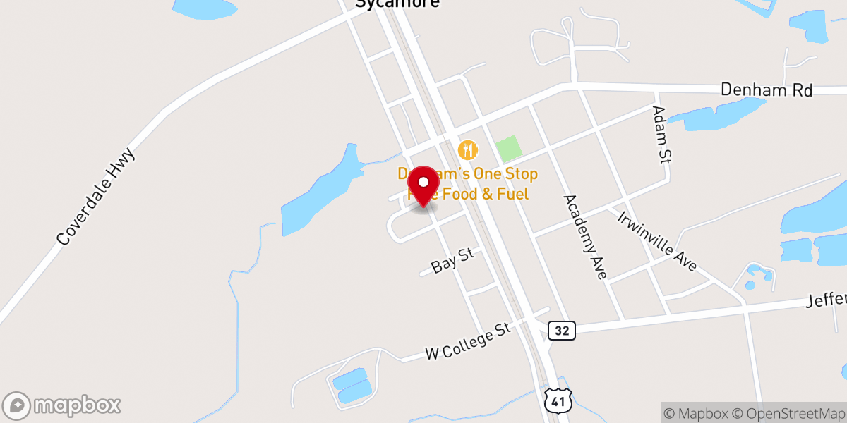 Map showing location of First Apostolic Pentecostal Church