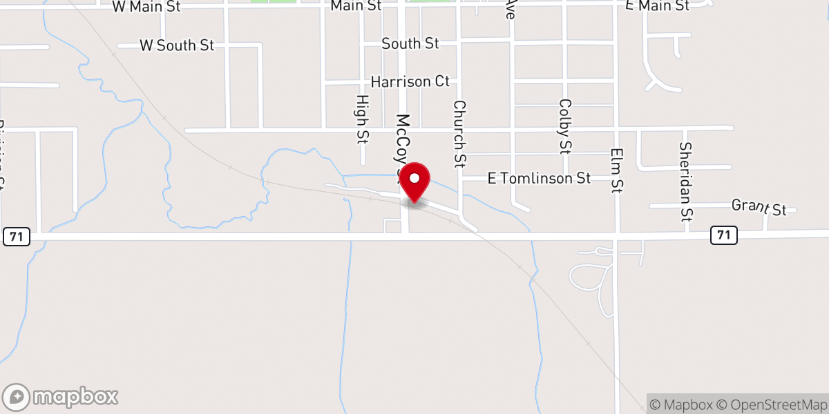 Map showing location of Granville Township