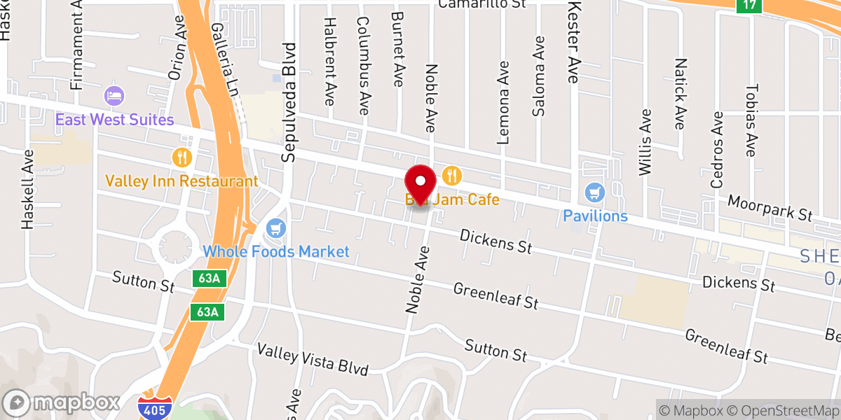 Map showing location of Sherman Oaks Presbyterian Church
