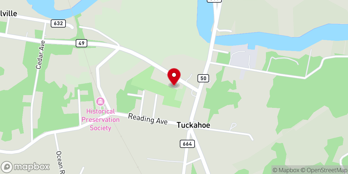 Map showing location of Tuckahoe United Methodist Church