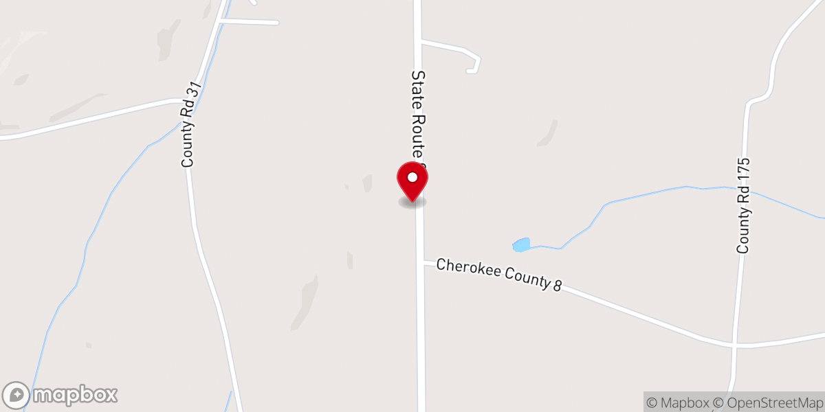 Map showing location of Goshen Valley Church