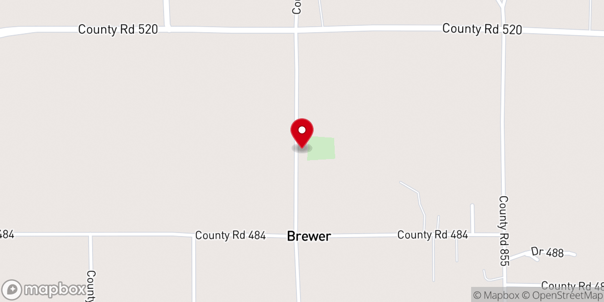 Map showing location of Brewer United Methodist Church
