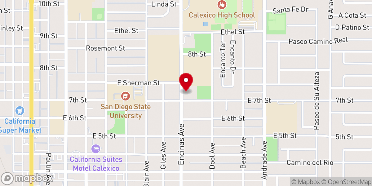 Map showing location of Imperial Valley Chinese Baptist