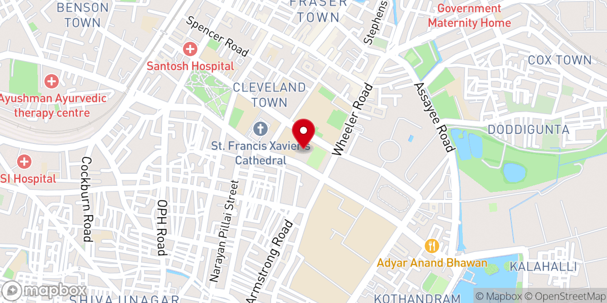 Map showing location of St. John's Church (C.S.I.)