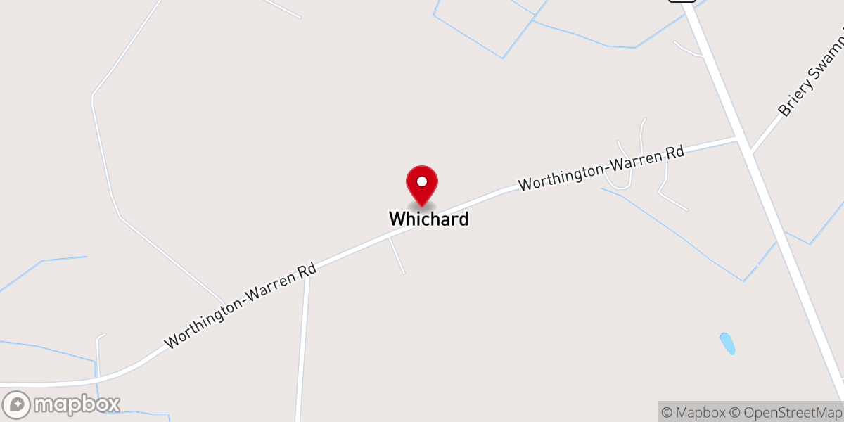 Map showing location of Whichard Chapel Church