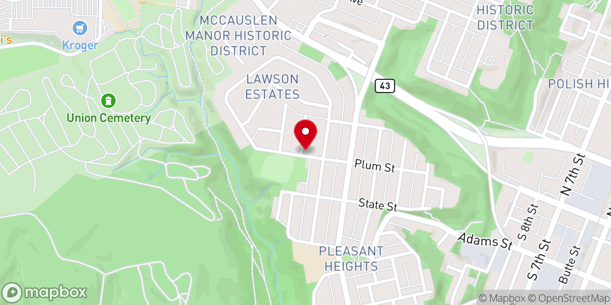 Map showing location of First Baptist Church