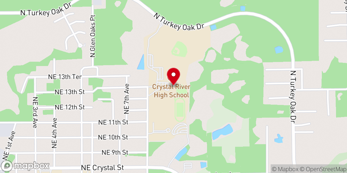 Map showing location of Calvary Chapel Crystal River