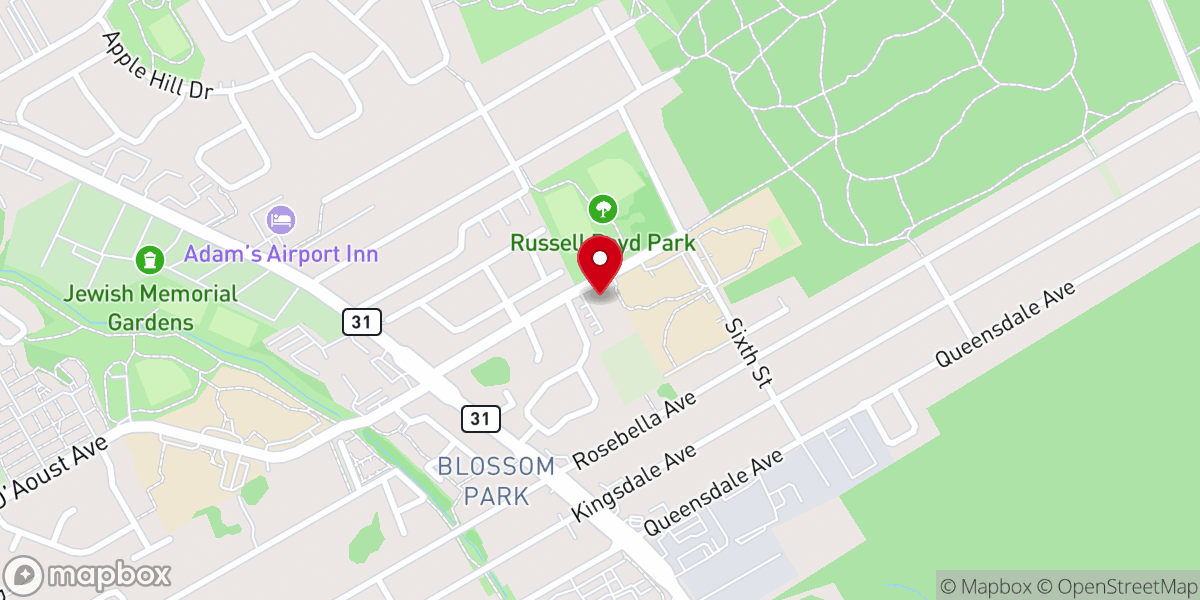 Map showing location of St. Bernard Church