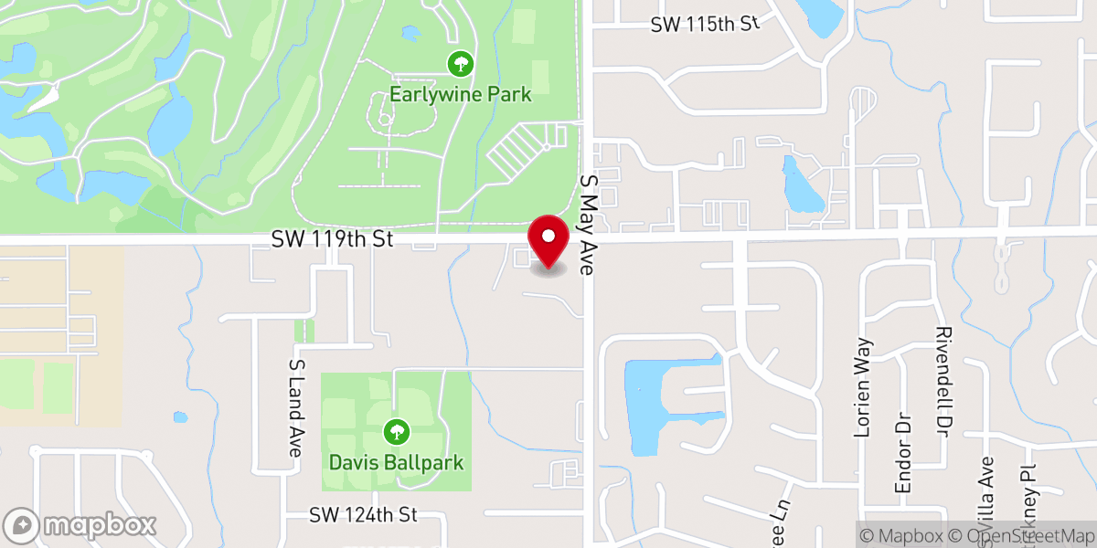 Map showing location of Southpark Baptist Church