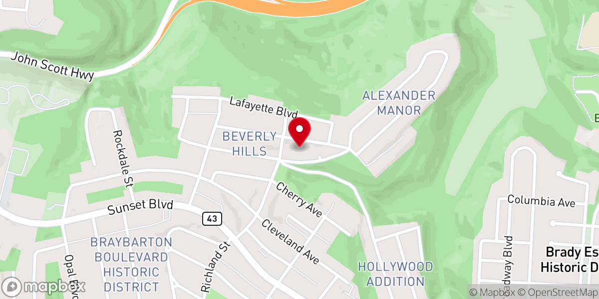 Map showing location of Holy Family Church