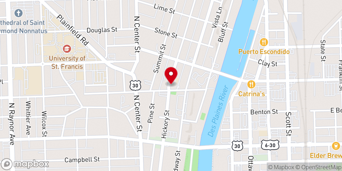 Map showing location of St. John the Baptist Catholic Church