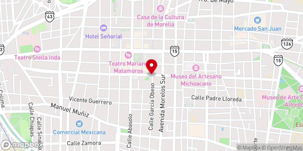 Map showing location of Museo Casa Natal De Morelos
