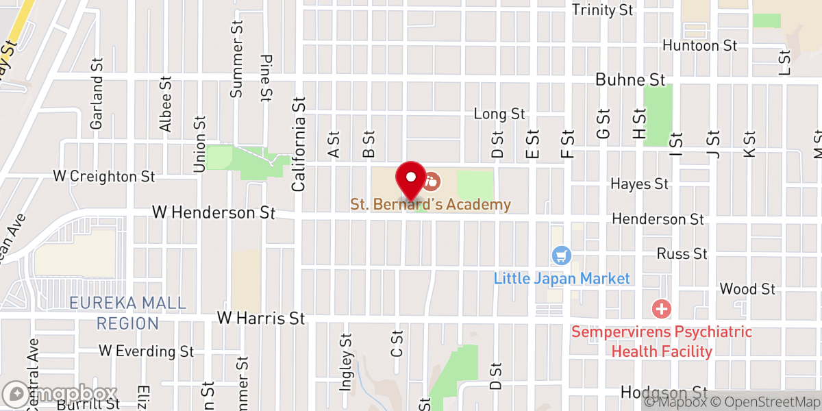 Map showing location of St. Joseph's Catholic Church