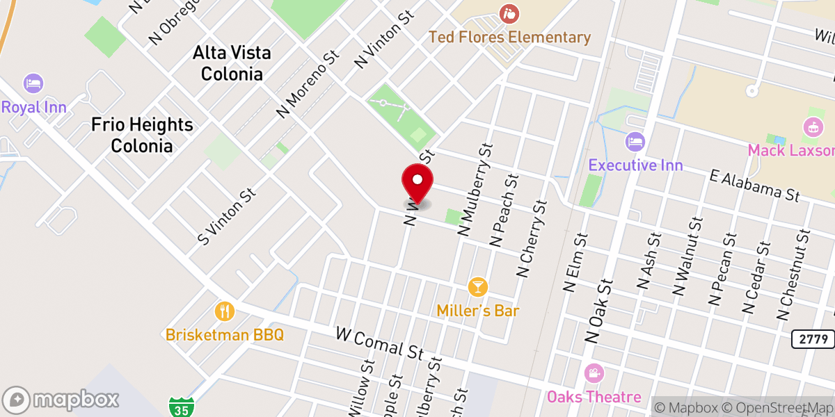 Map showing location of Catholic Church