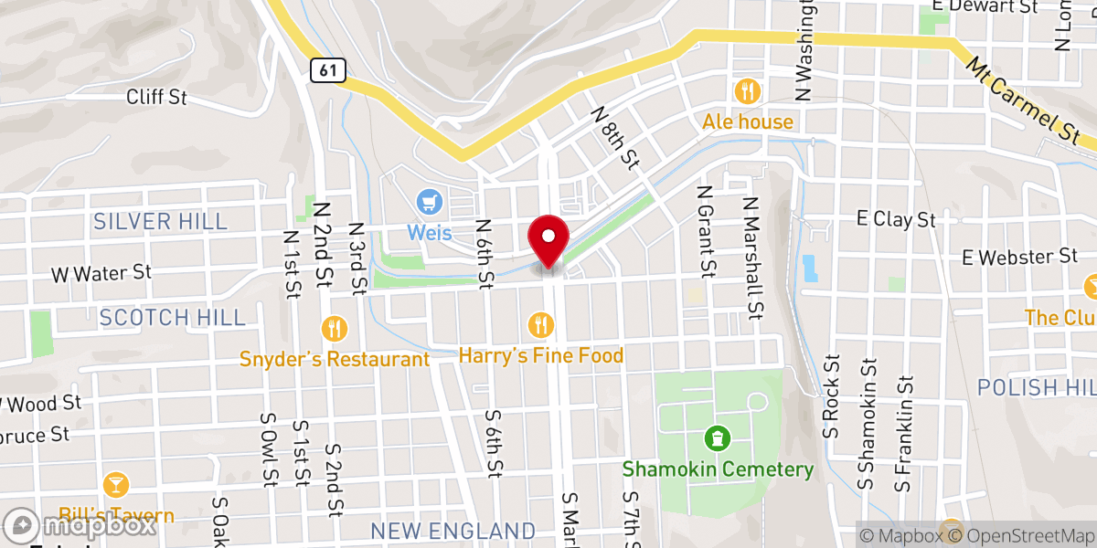 Map showing location of St Pauls United Church of Christ