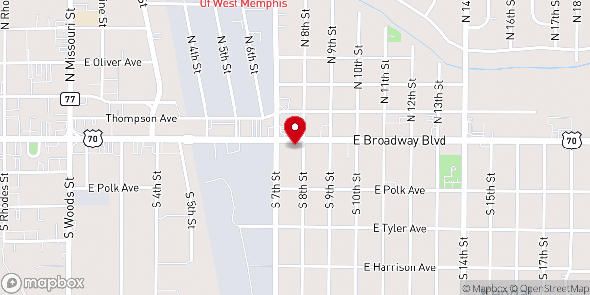 Map showing location of 8th Street Mission for Jesus Christ