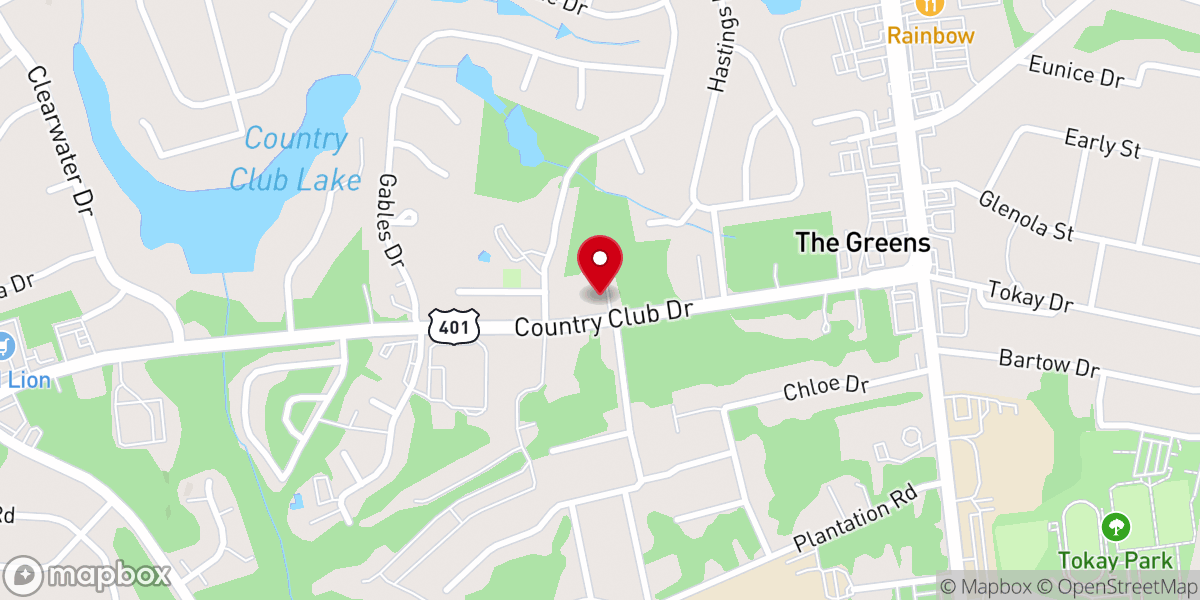 Map showing location of Fayetteville Bible Chapel