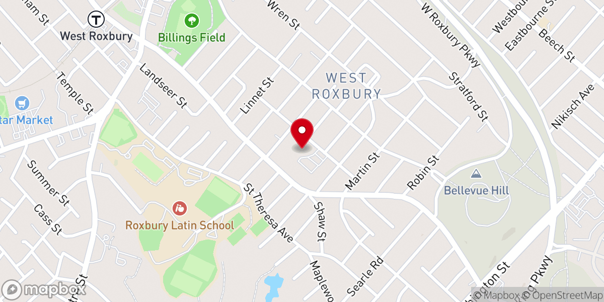 Map showing location of Saint George Orthodox Church of Boston
