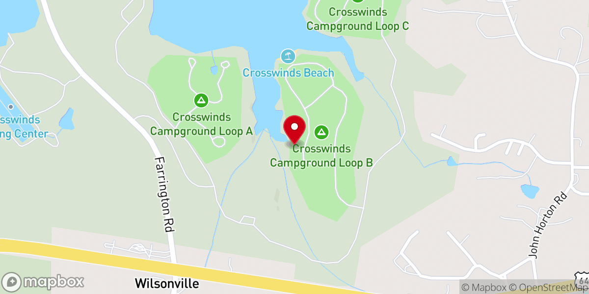 Map showing location of Crosswinds Campground
