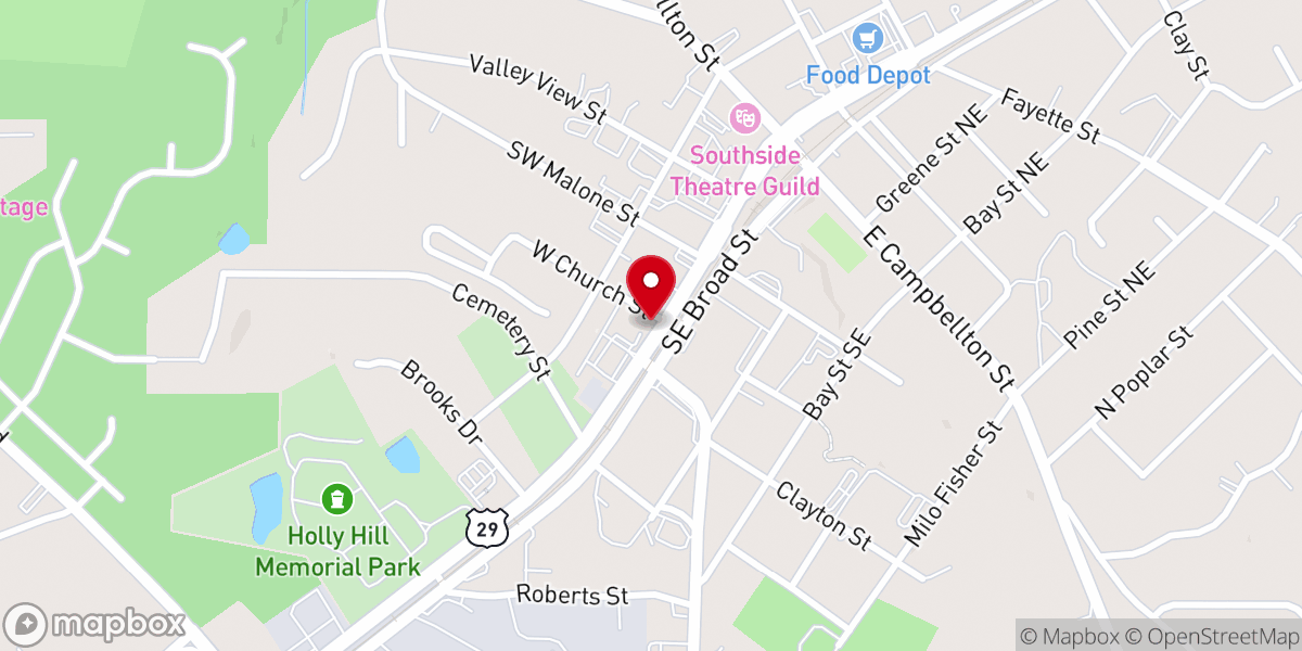 Map showing location of Charis Fellowship Center