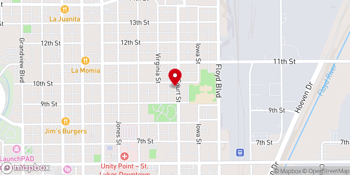 Map showing location of Landmark Baptist Church
