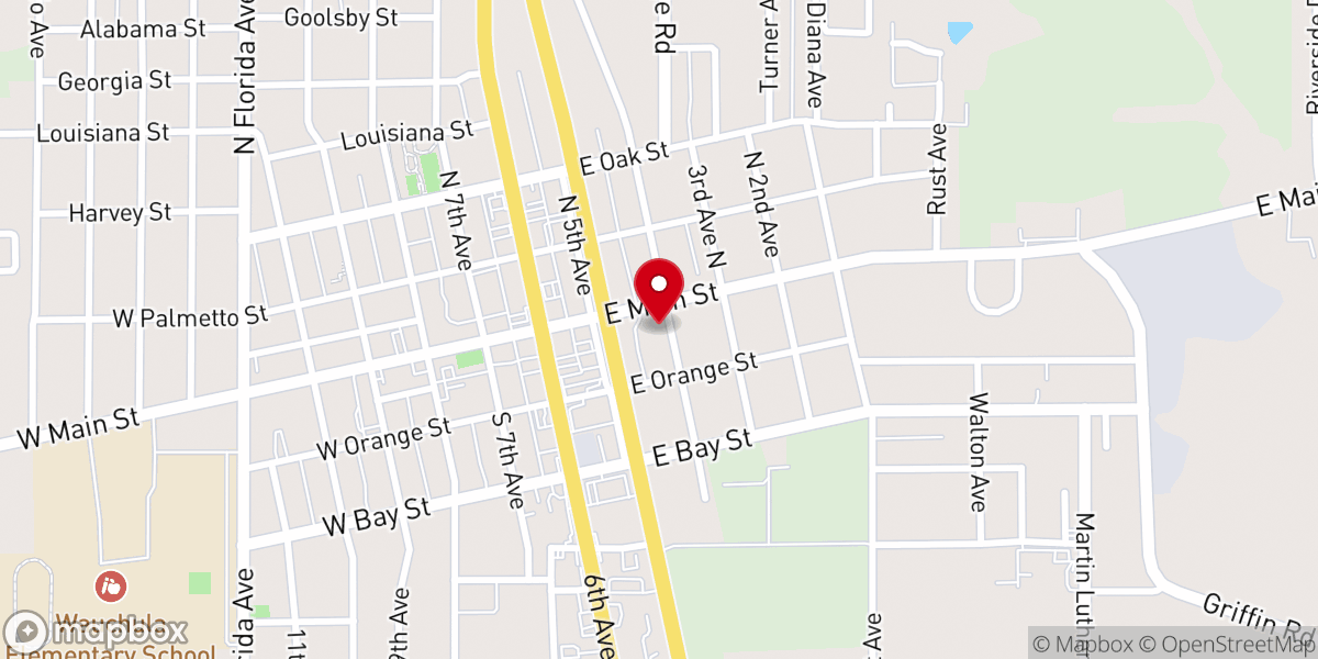 Map showing location of Amazing Grace Tea House