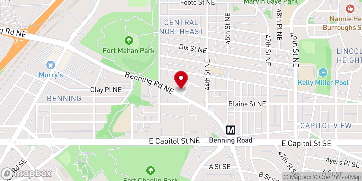 Map showing location of New Grove Baptist Church