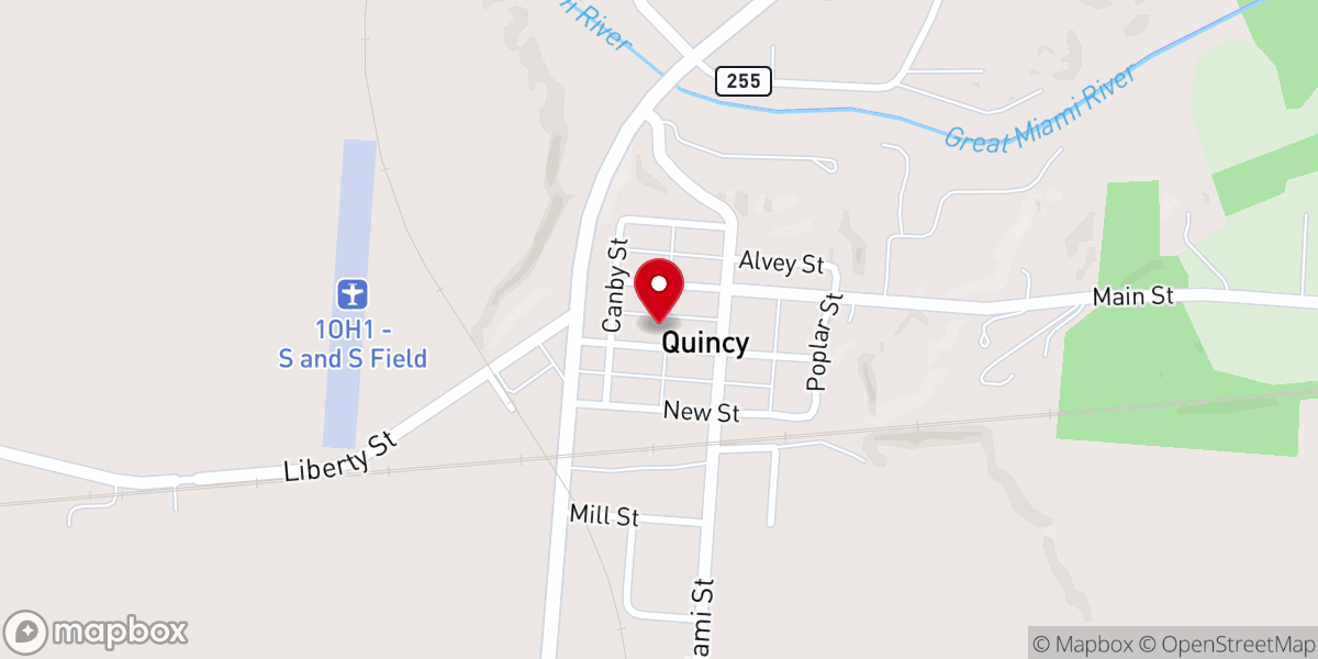 Map showing location of Quincy Methodist Church