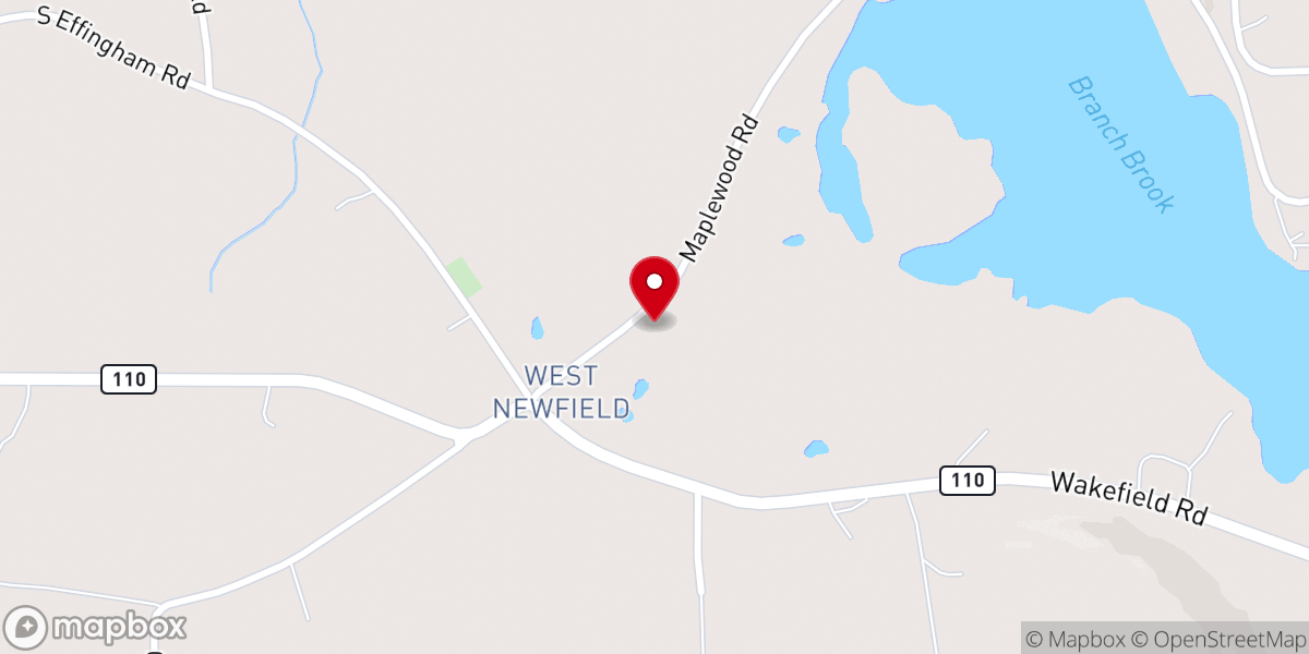 Map showing location of Congregational Church of West Newfield UCC