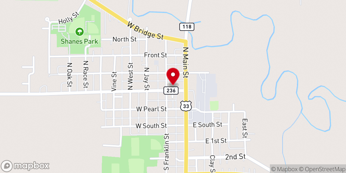 Map showing location of Rockford Presbyterian Church