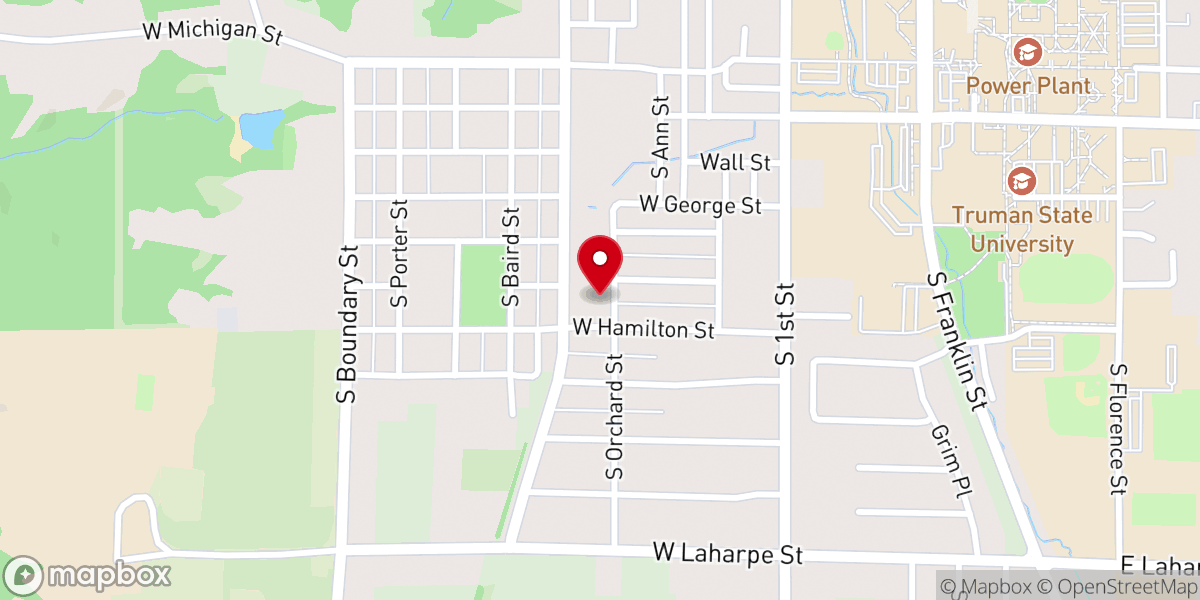 Map showing location of Hamilton Street Baptist Church