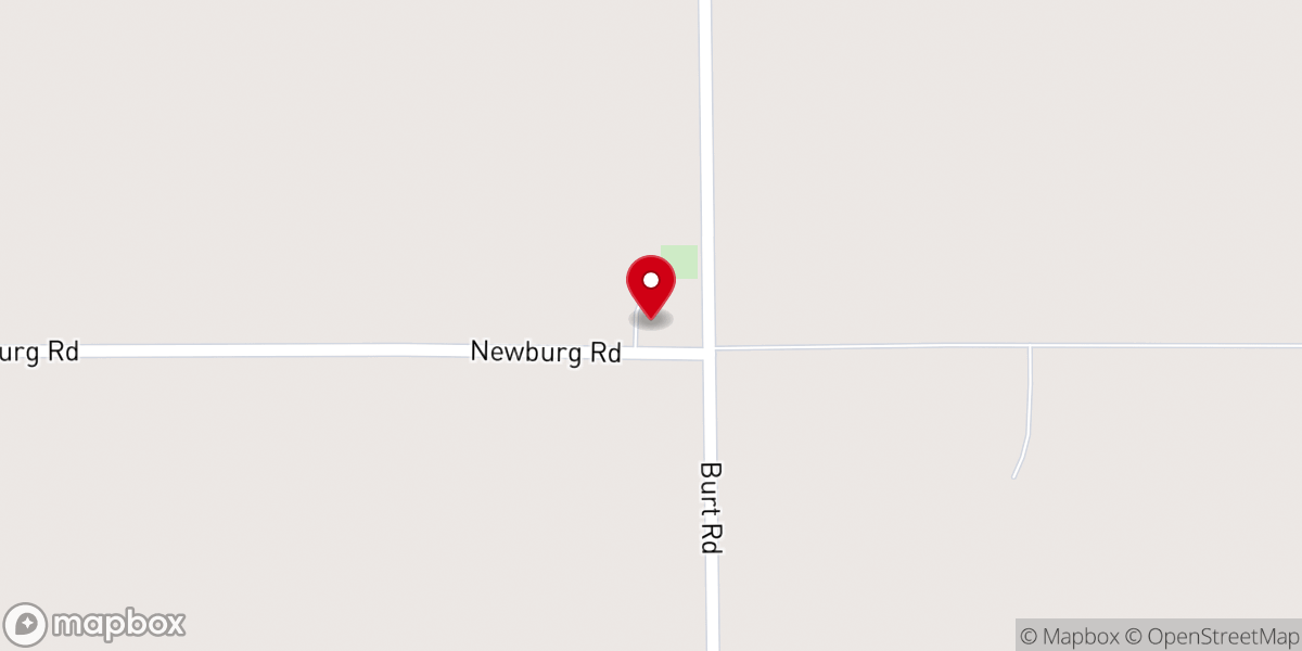 Map showing location of New Burke Church