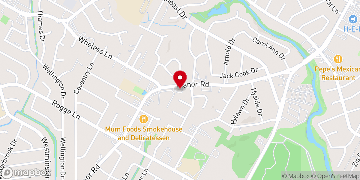 Map showing location of Manor Road Pentecostal Church