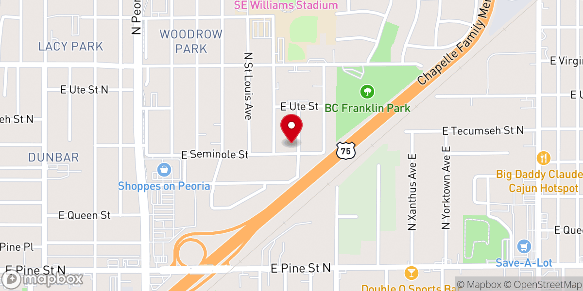 Map showing location of St. JBC Tulsa