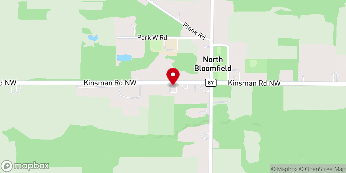 Map showing location of North Bloomfield Assembly of God