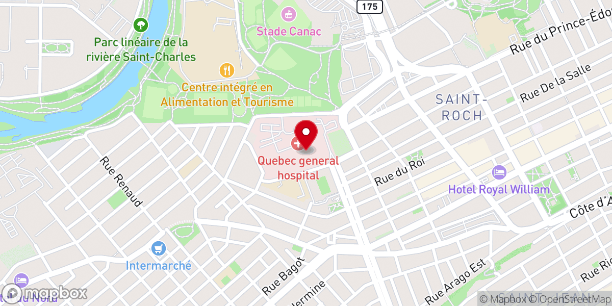 Map showing location of Monastère de l’Hôpital général de Québec