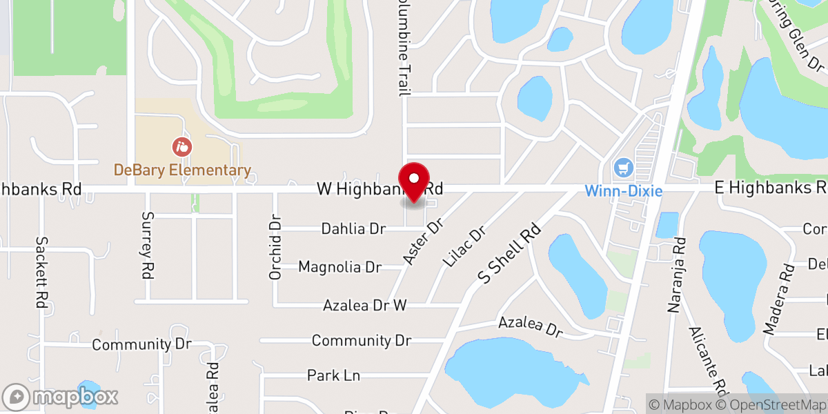 Map showing location of Community Church of Debary
