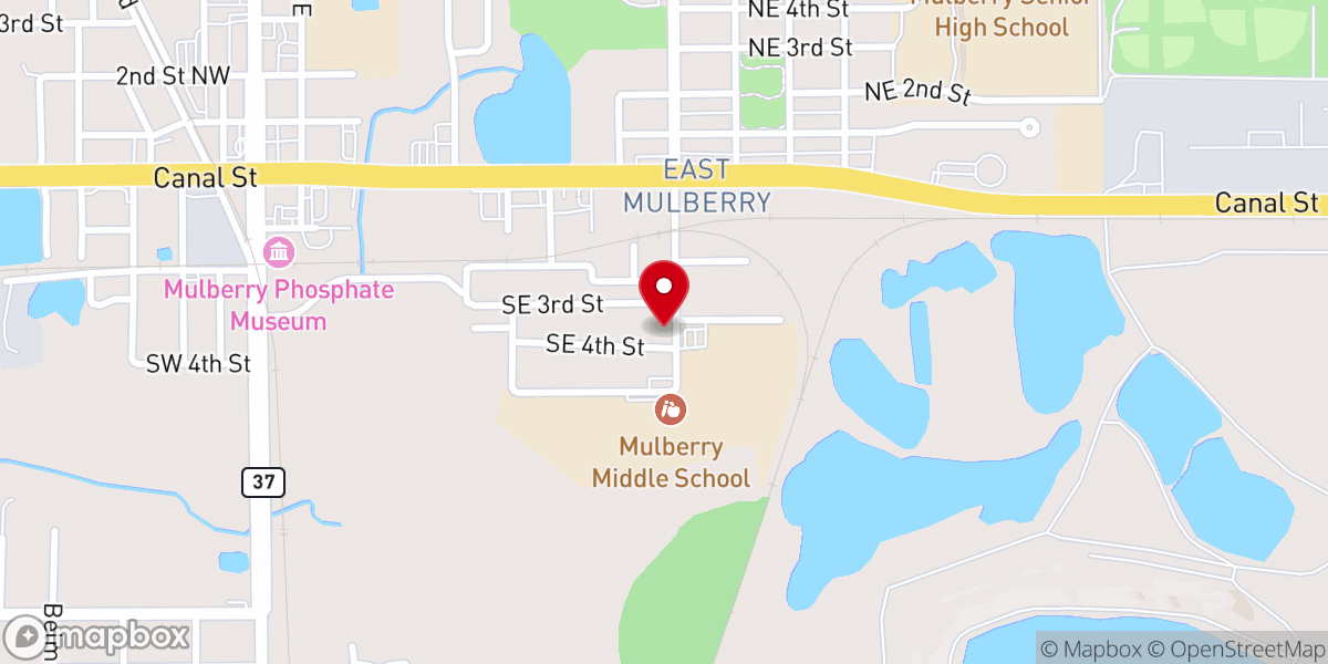Map showing location of St James Primitive Baptist Church