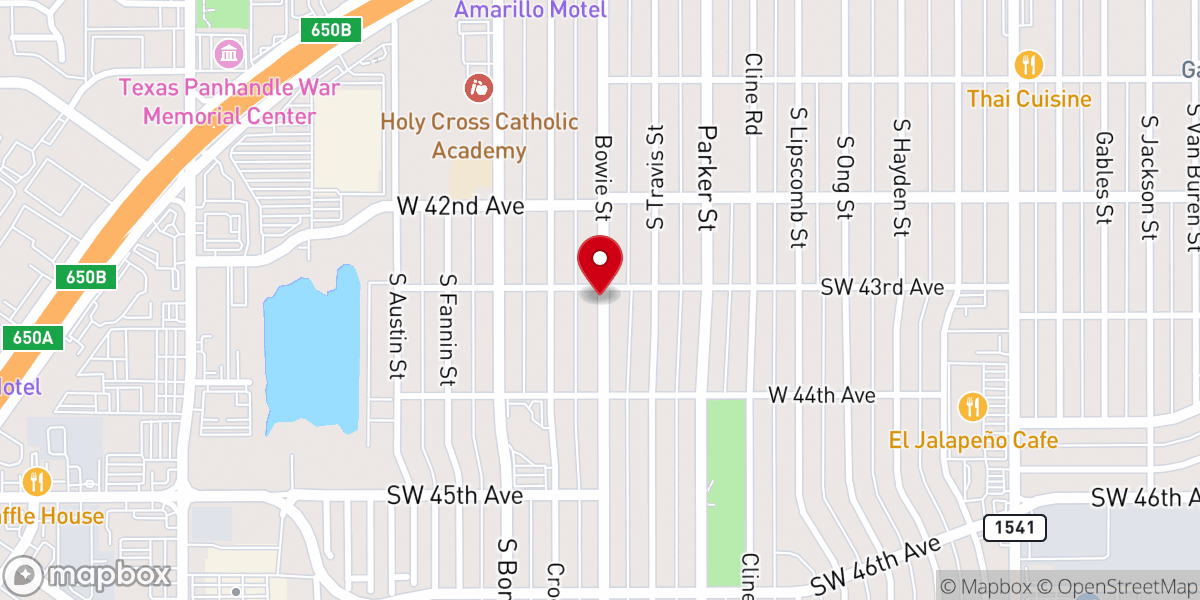 Map showing location of Southlawn Assembly of God Church