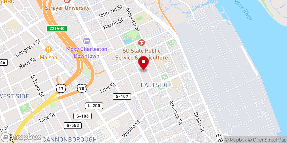 Map showing location of Vanderhorst Memorial Christian Methodist Episcopal Church