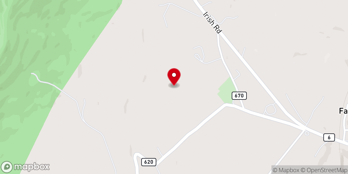 Map showing location of The Parker House @ Rock Spring Mountain Farm