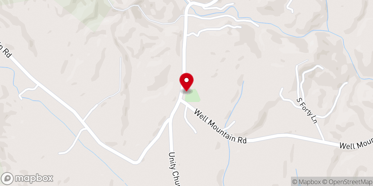 Map showing location of Unity Baptist Church