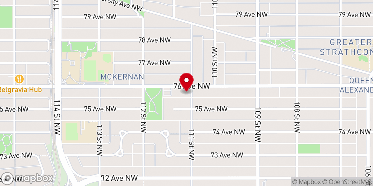 Map showing location of McKernan Baptist Church