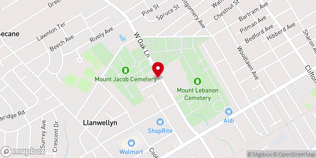 Map showing location of First Baptist Church of Oakeola
