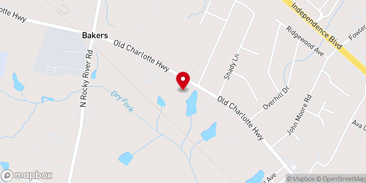 Map showing location of The Rock Worship Center