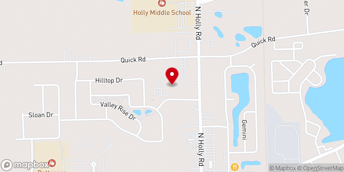 Map showing location of First Baptist Church Of Holly