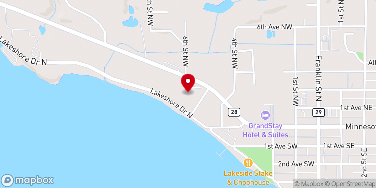 Map showing location of First Baptist Church