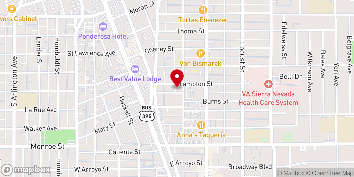 Map showing location of Cordero Church