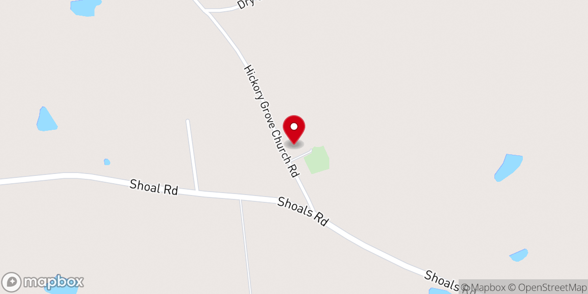 Map showing location of Hickory Grove Missionary Baptist Church