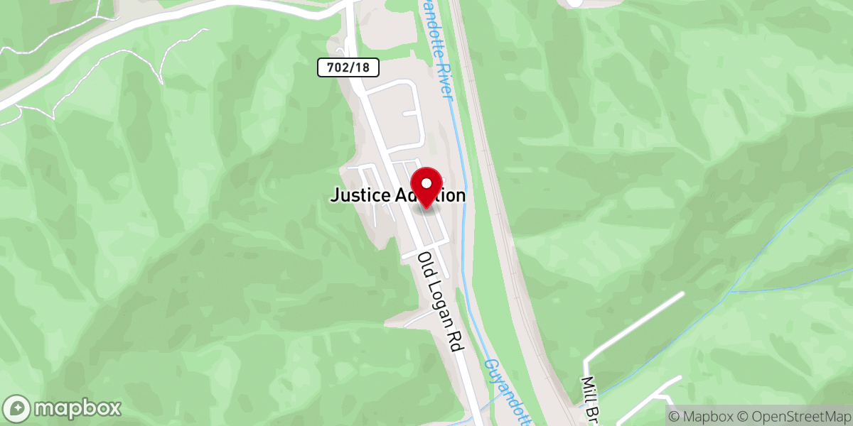 Map showing location of Justice Christian Church